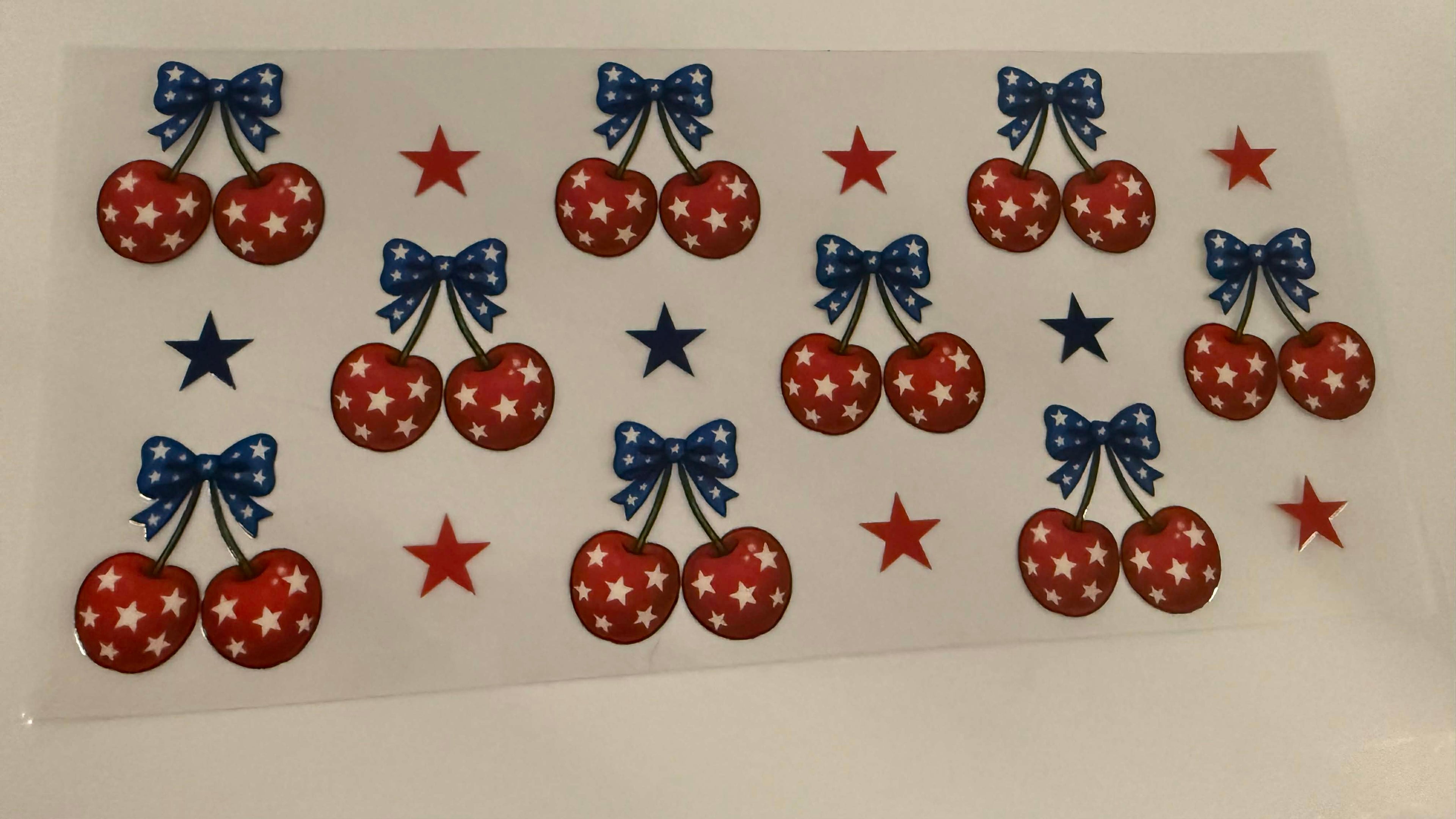 Red white and blue cherries